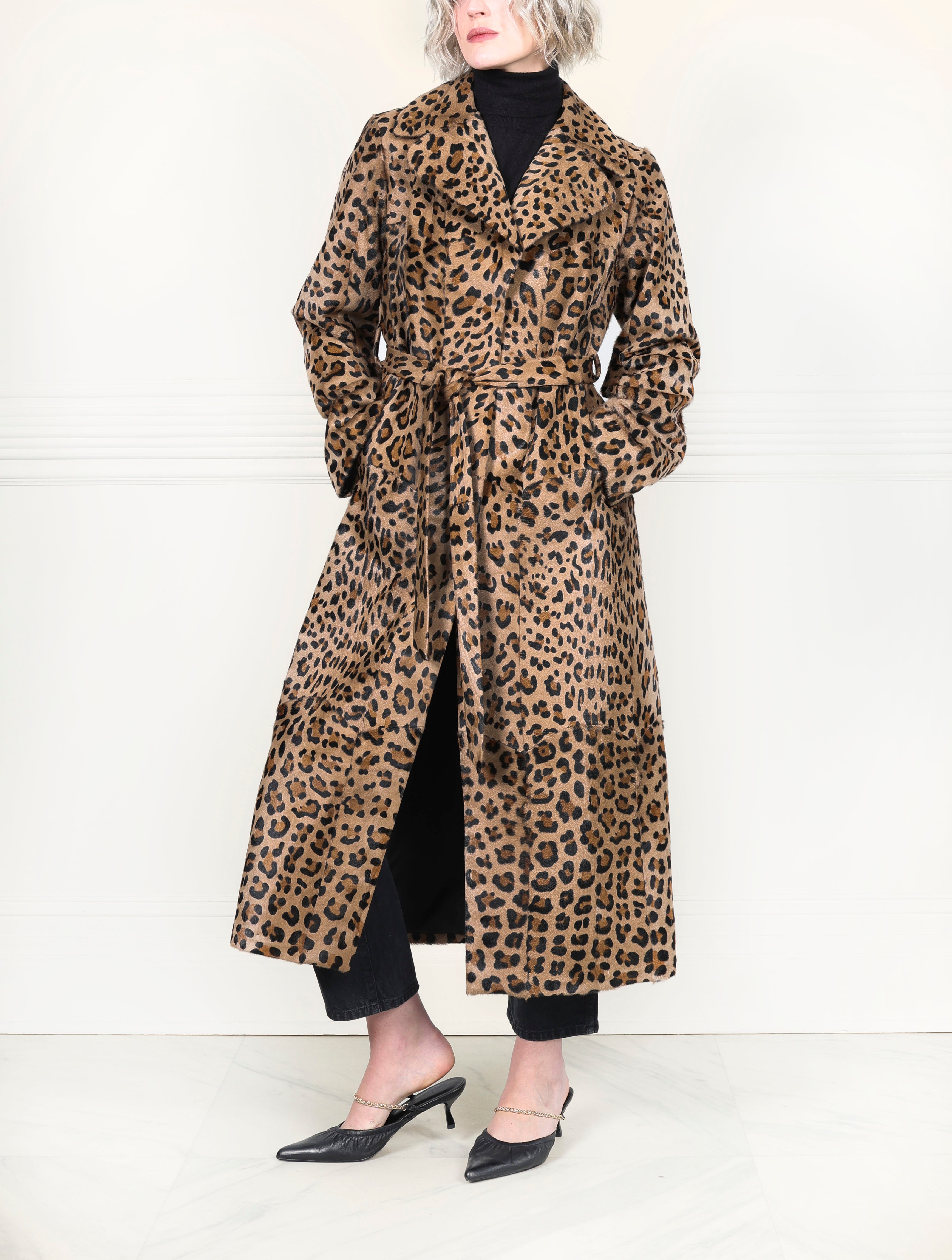 The Yasmine Leopard Print Shearling Coat