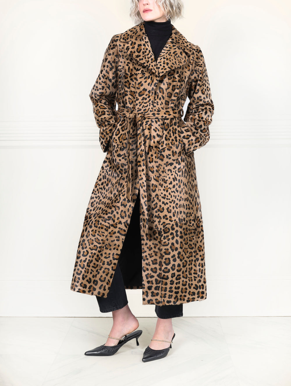 The Yasmine Leopard Print Shearling Coat