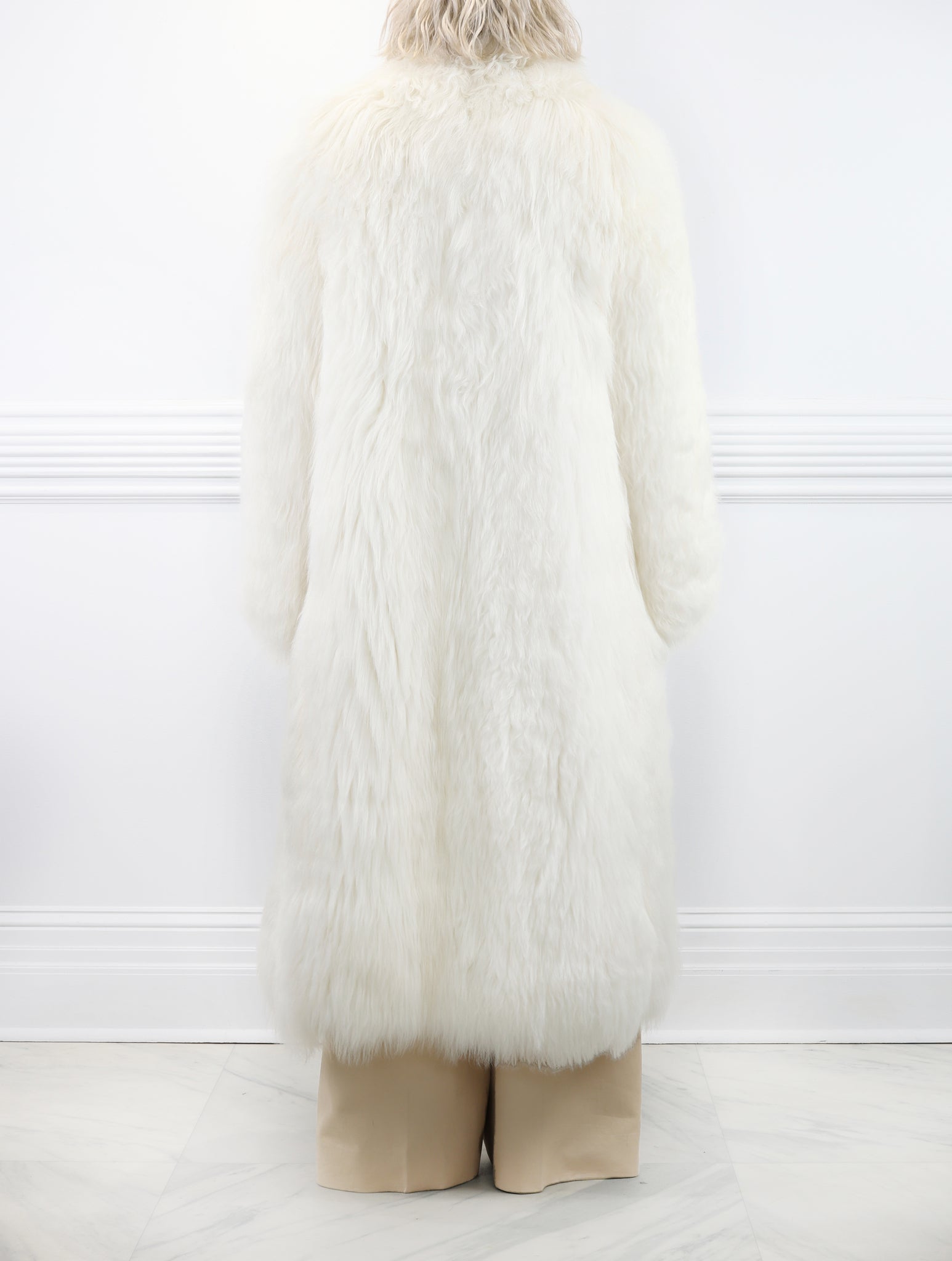 The Cleopatra White Shearling Coat