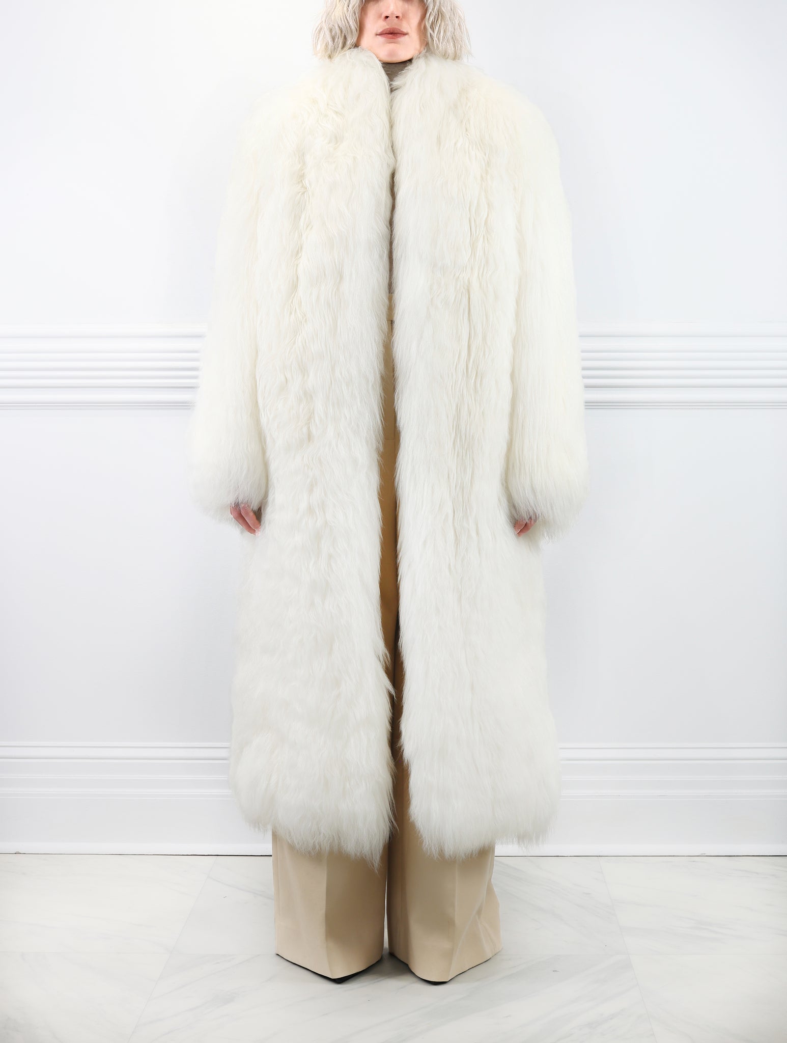 The Cleopatra White Shearling Coat