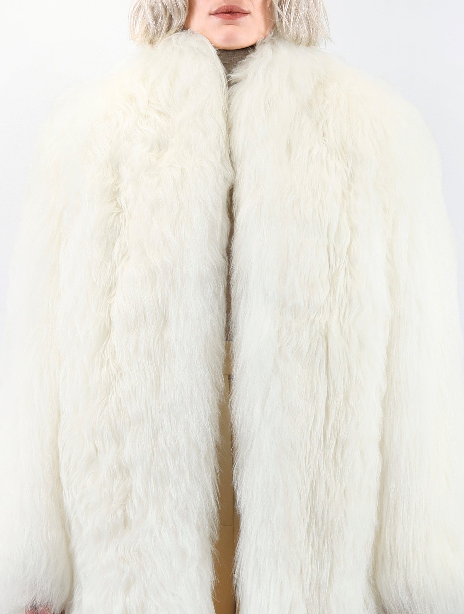 The Cleopatra White Shearling Coat