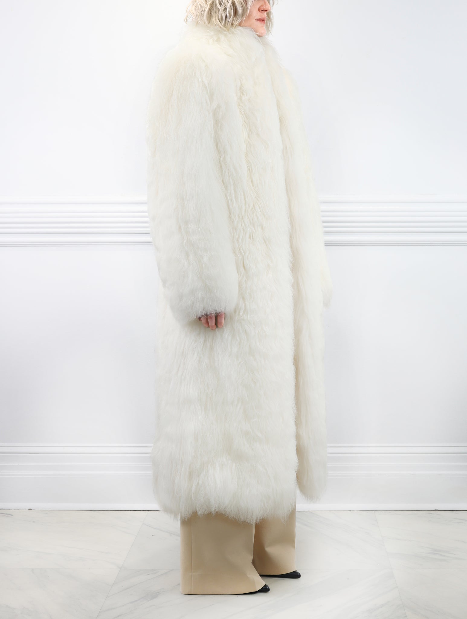 The Cleopatra White Shearling Coat