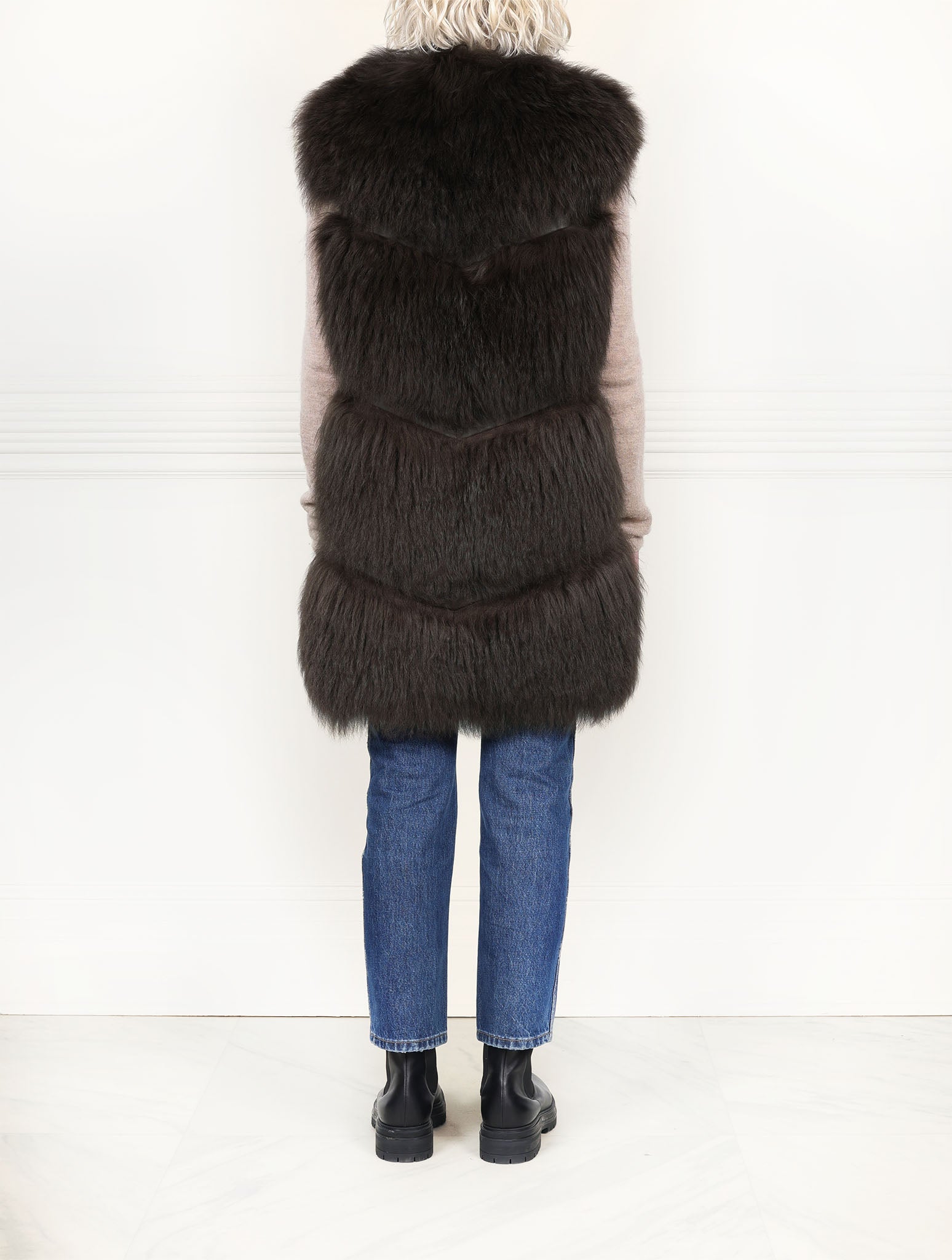 The Plush Chevron Shearling Vest