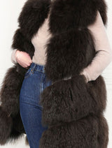 The Plush Chevron Shearling Vest