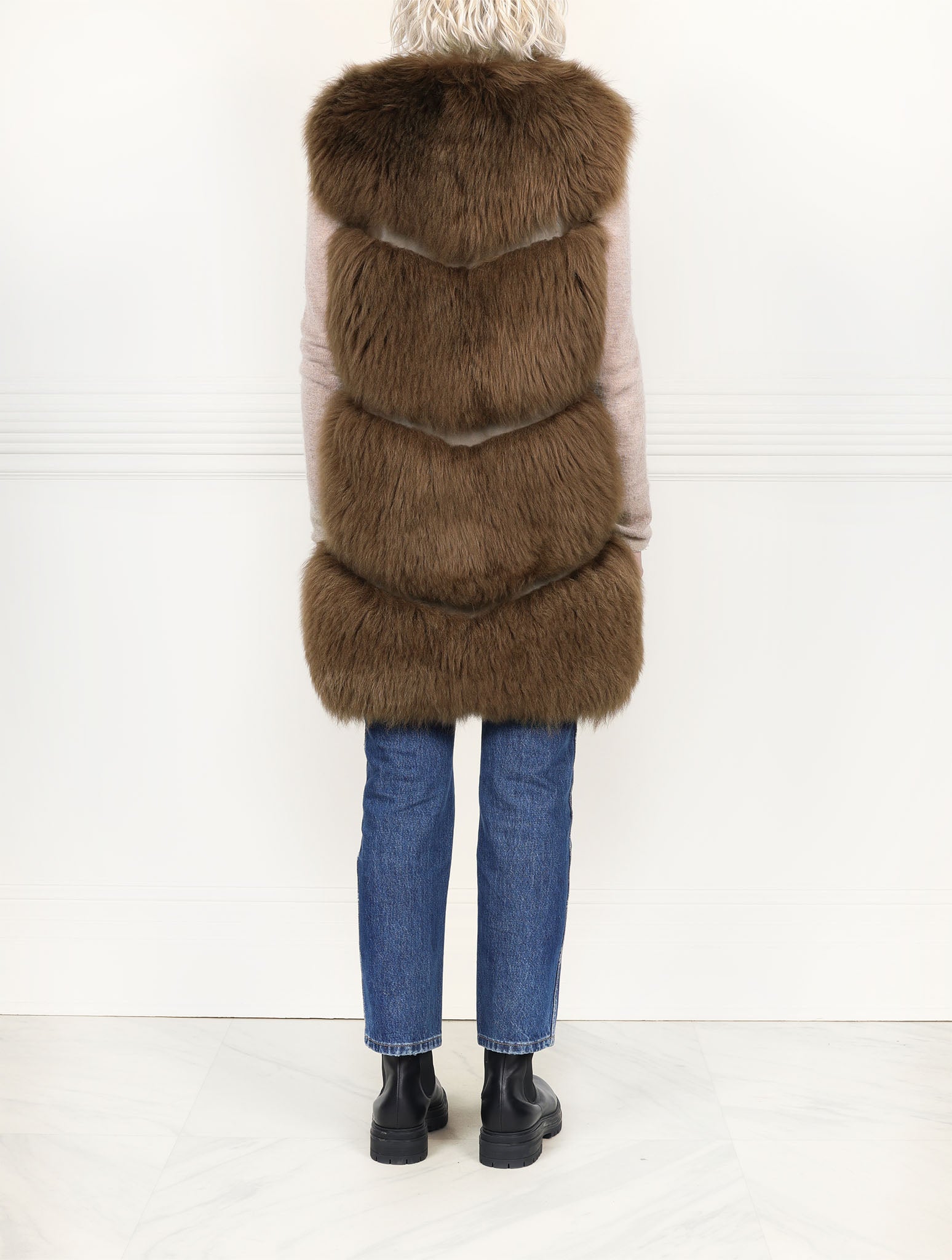 The Plush Chevron Shearling Vest