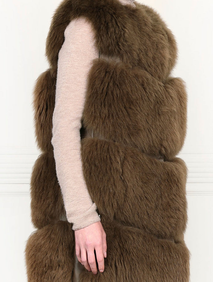 The Plush Chevron Shearling Vest