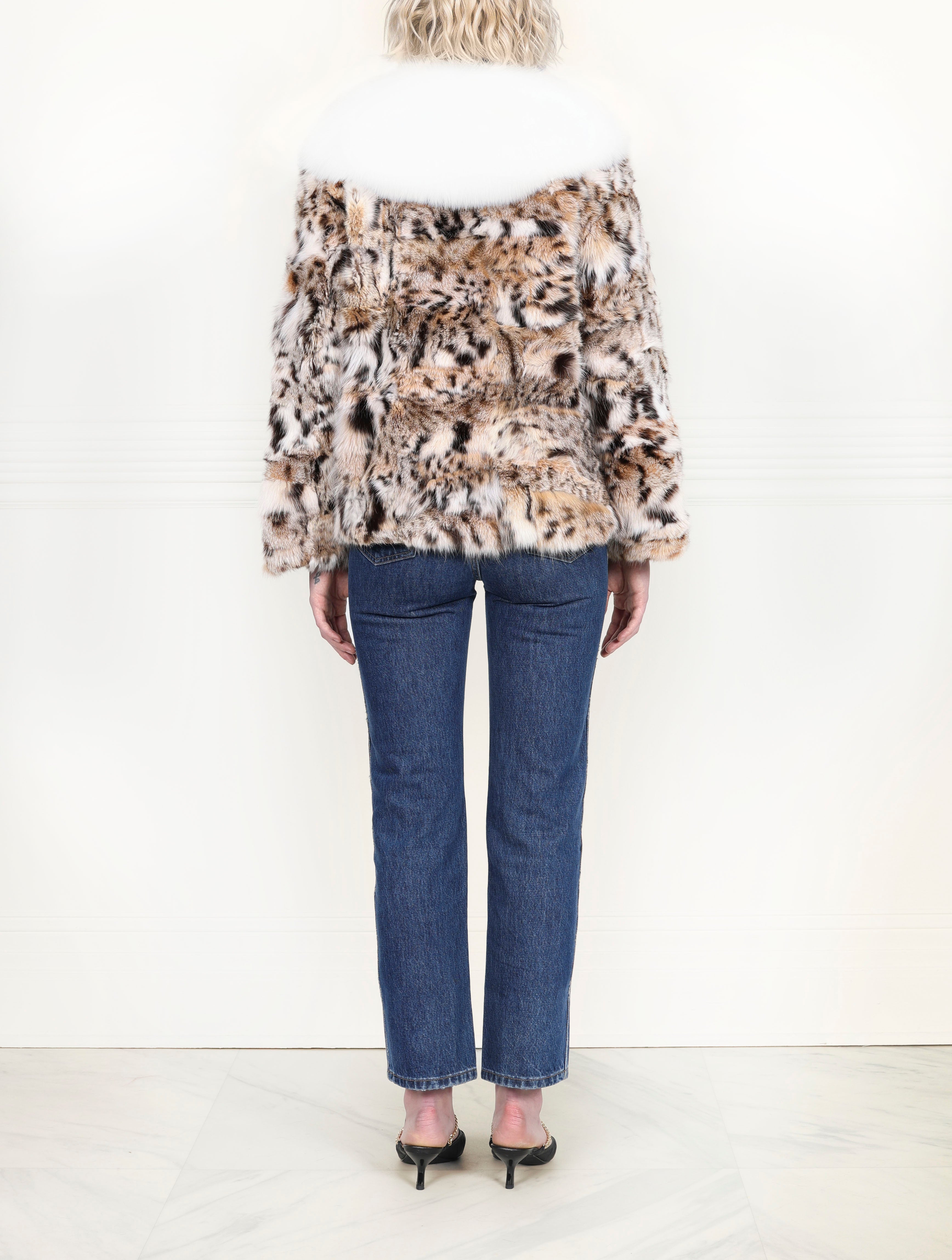 The Shireen Upcycled Lynx Fur Jacket with Fox Trim