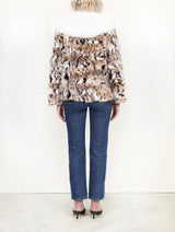 The Shireen Upcycled Lynx Fur Jacket with Fox Trim