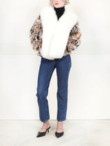 The Shireen Upcycled Lynx Fur Jacket with Fox Trim