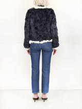 The Coco Upcycled Shearling Jacket in Navy