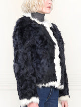The Coco Upcycled Shearling Jacket in Navy