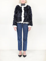 The Coco Upcycled Shearling Jacket in Navy
