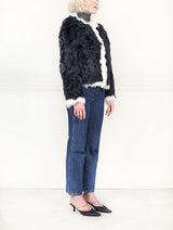 The Coco Upcycled Shearling Jacket in Navy