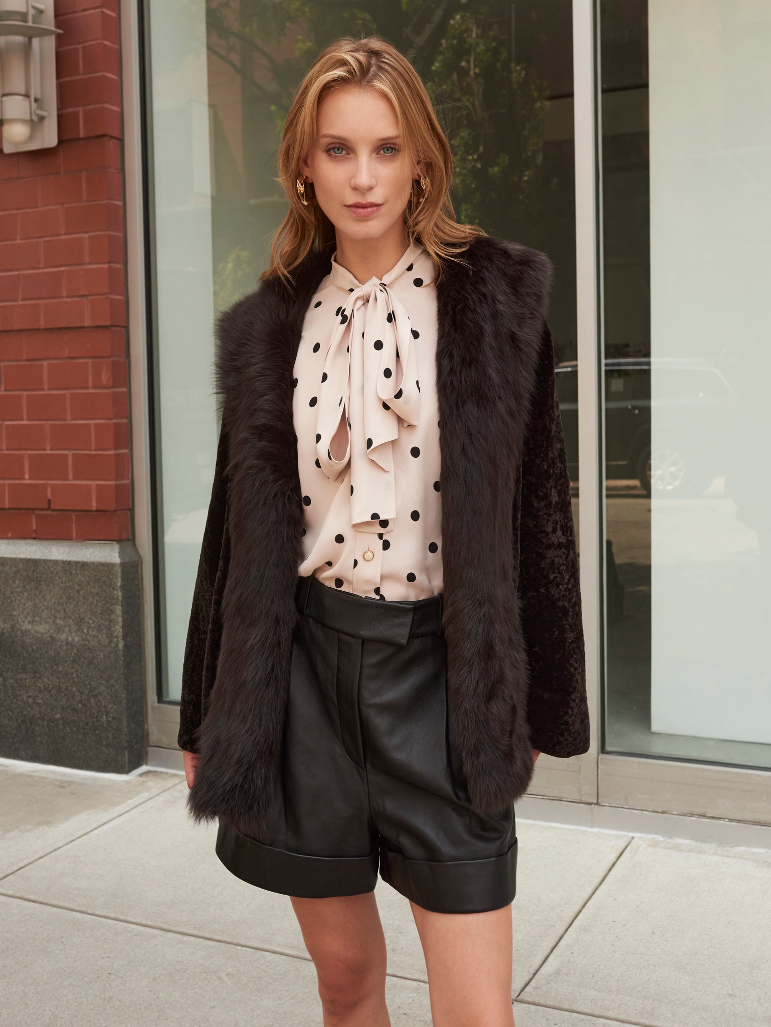 The Alessia Shearling Jacket with Toscana Shearling Tuxedo