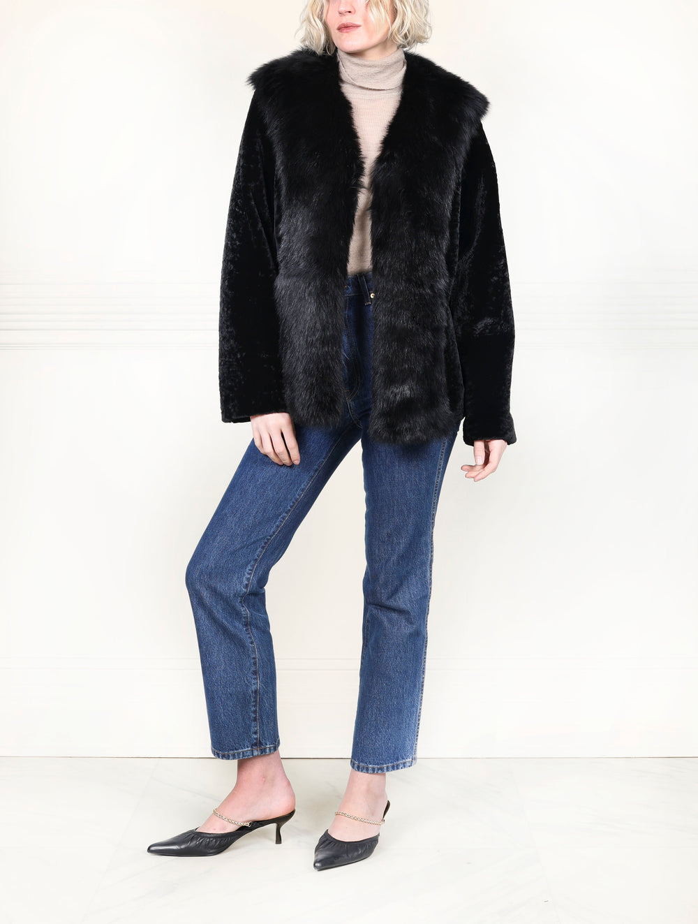 The Alessia Shearling Jacket with Toscana Shearling Tuxedo