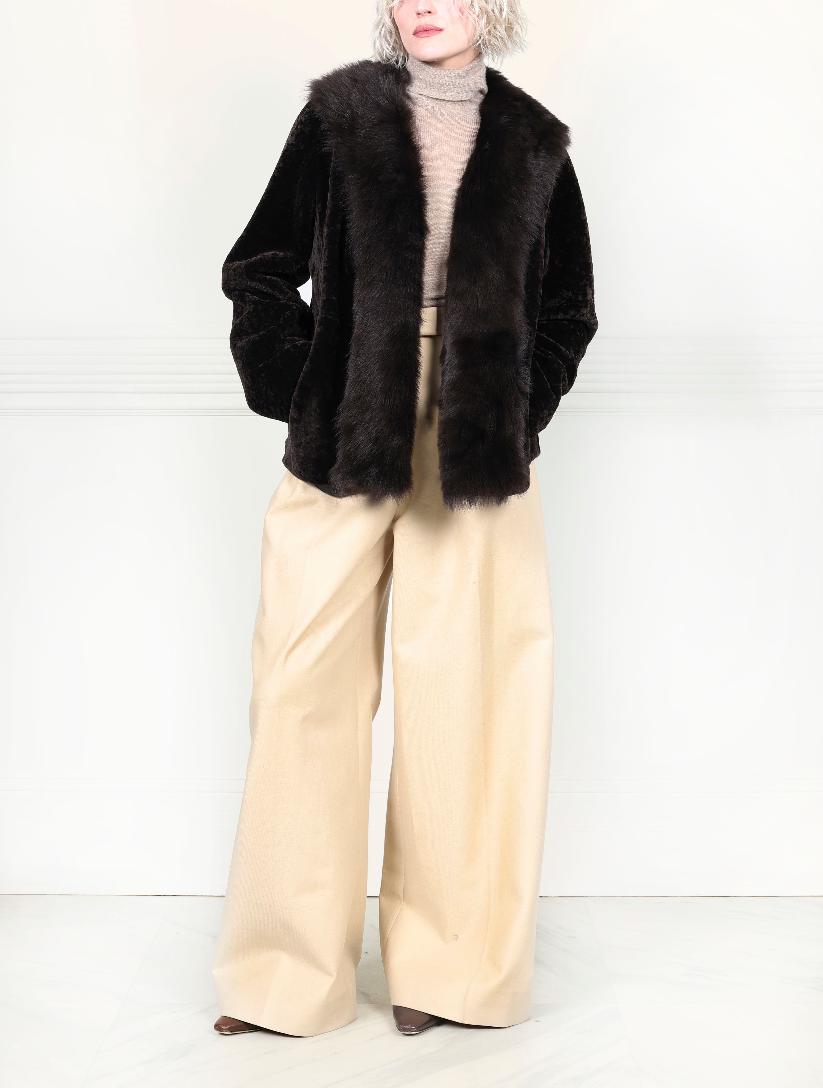 The Alessia Shearling Jacket with Toscana Shearling Tuxedo