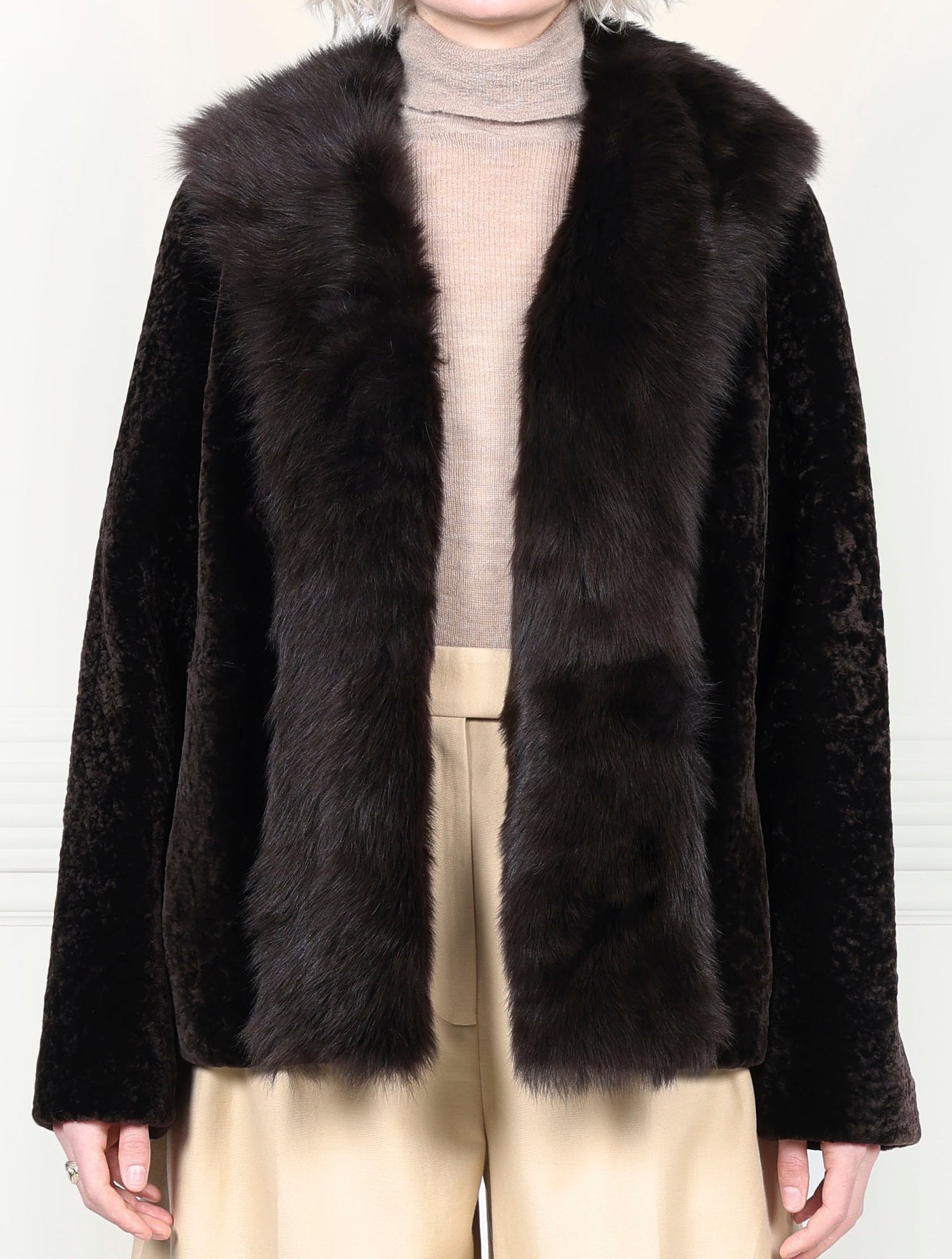 The Alessia Shearling Jacket with Toscana Shearling Tuxedo