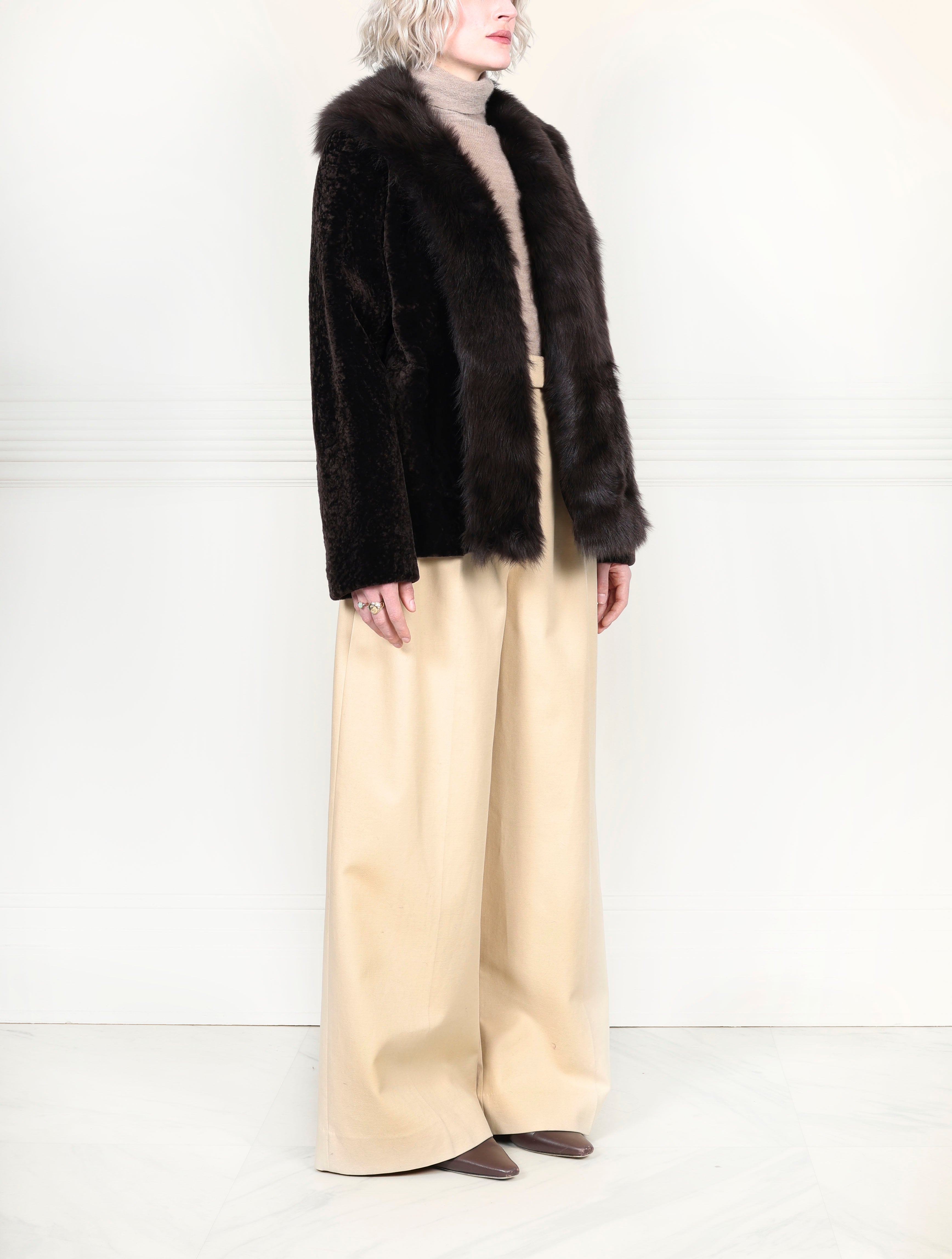 The Alessia Shearling Jacket with Toscana Shearling Tuxedo