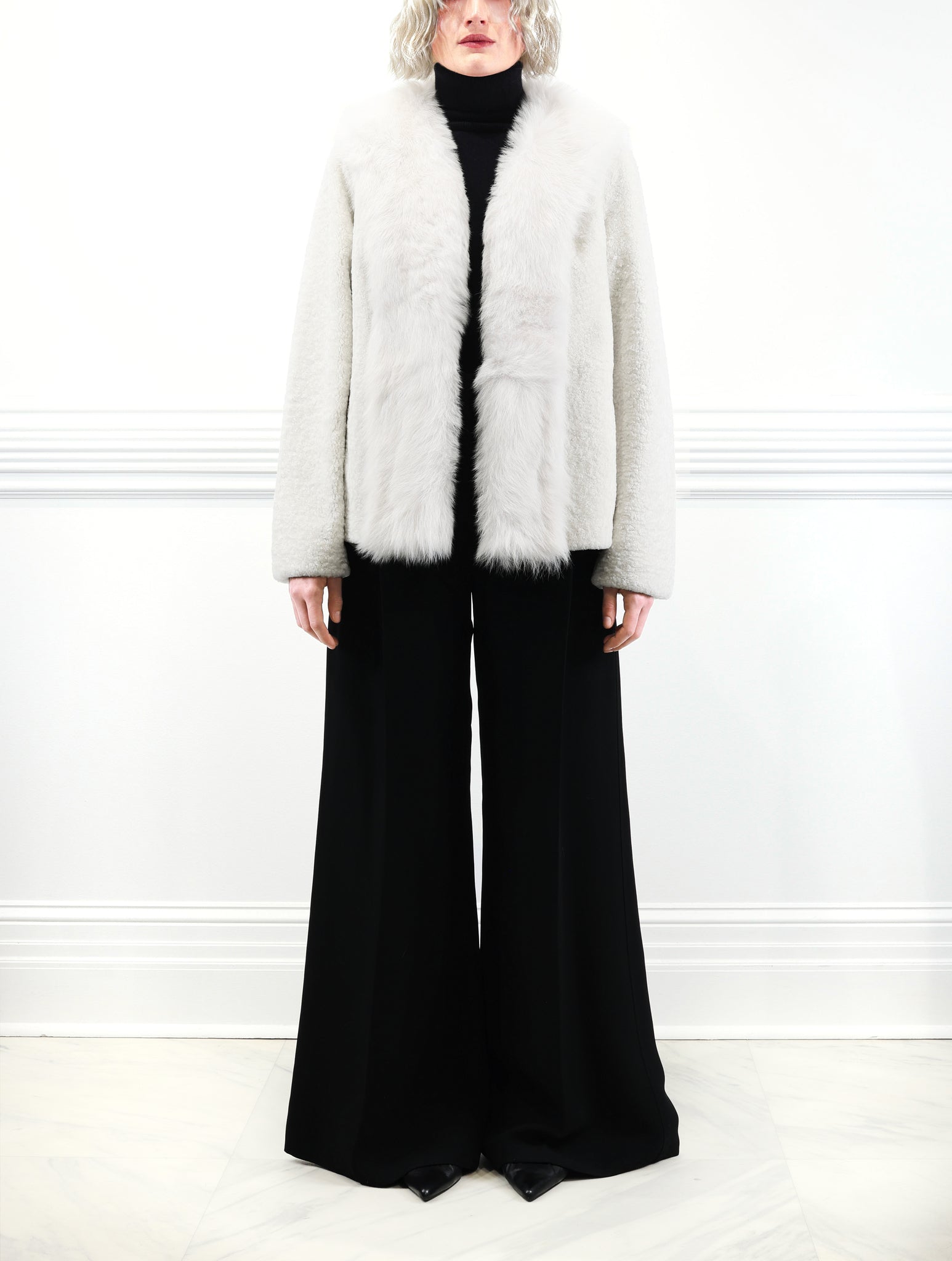 The Alessia Shearling Jacket with Toscana Shearling Tuxedo