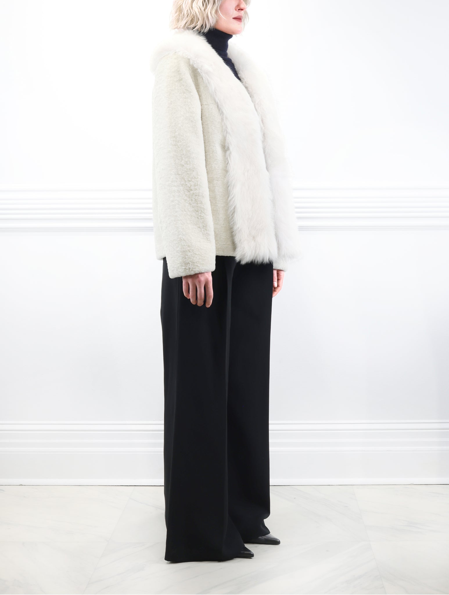 The Alessia Shearling Jacket with Toscana Shearling Tuxedo