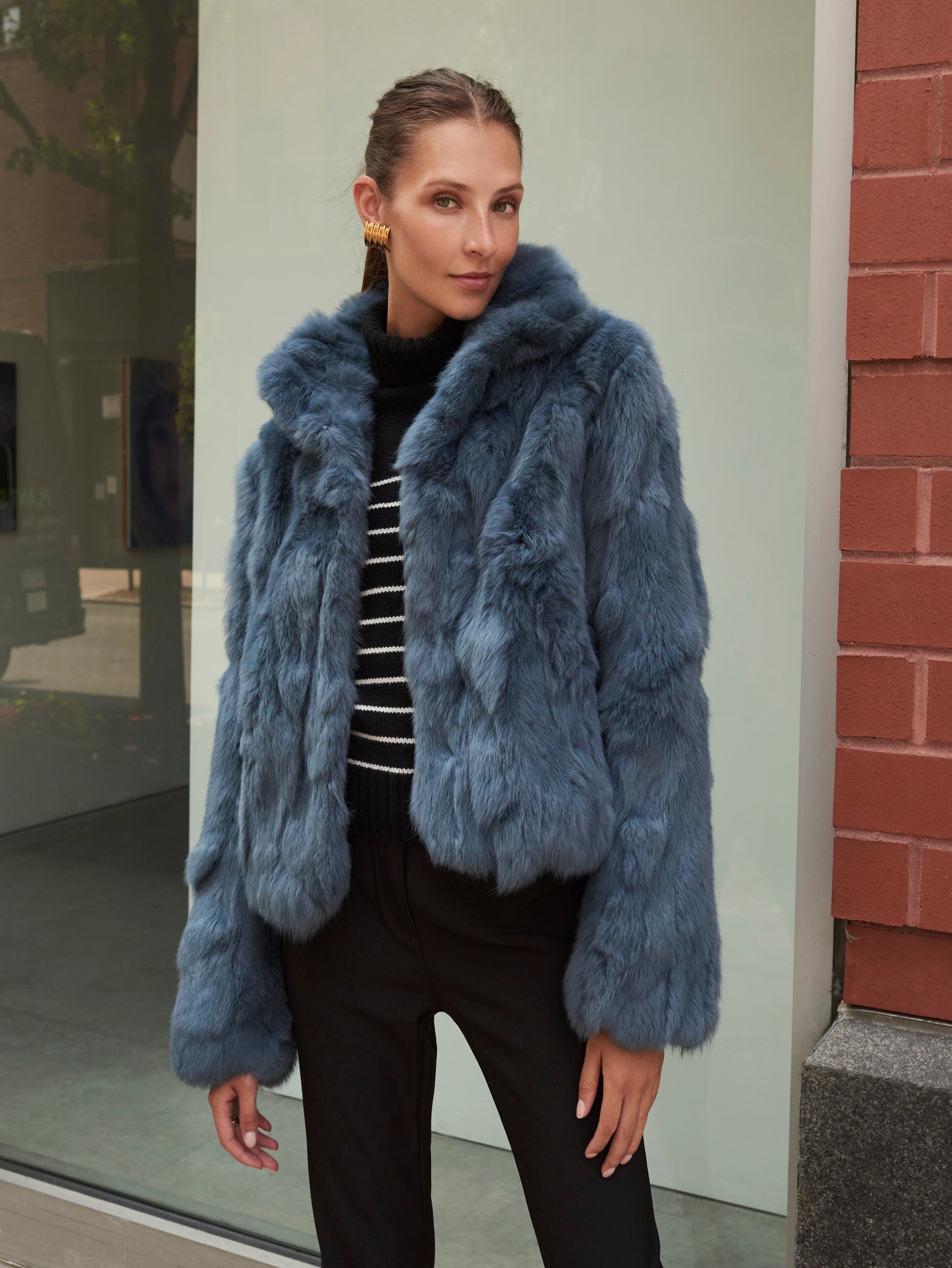 The Estelle Fur Jacket in Upcycled Rabbit