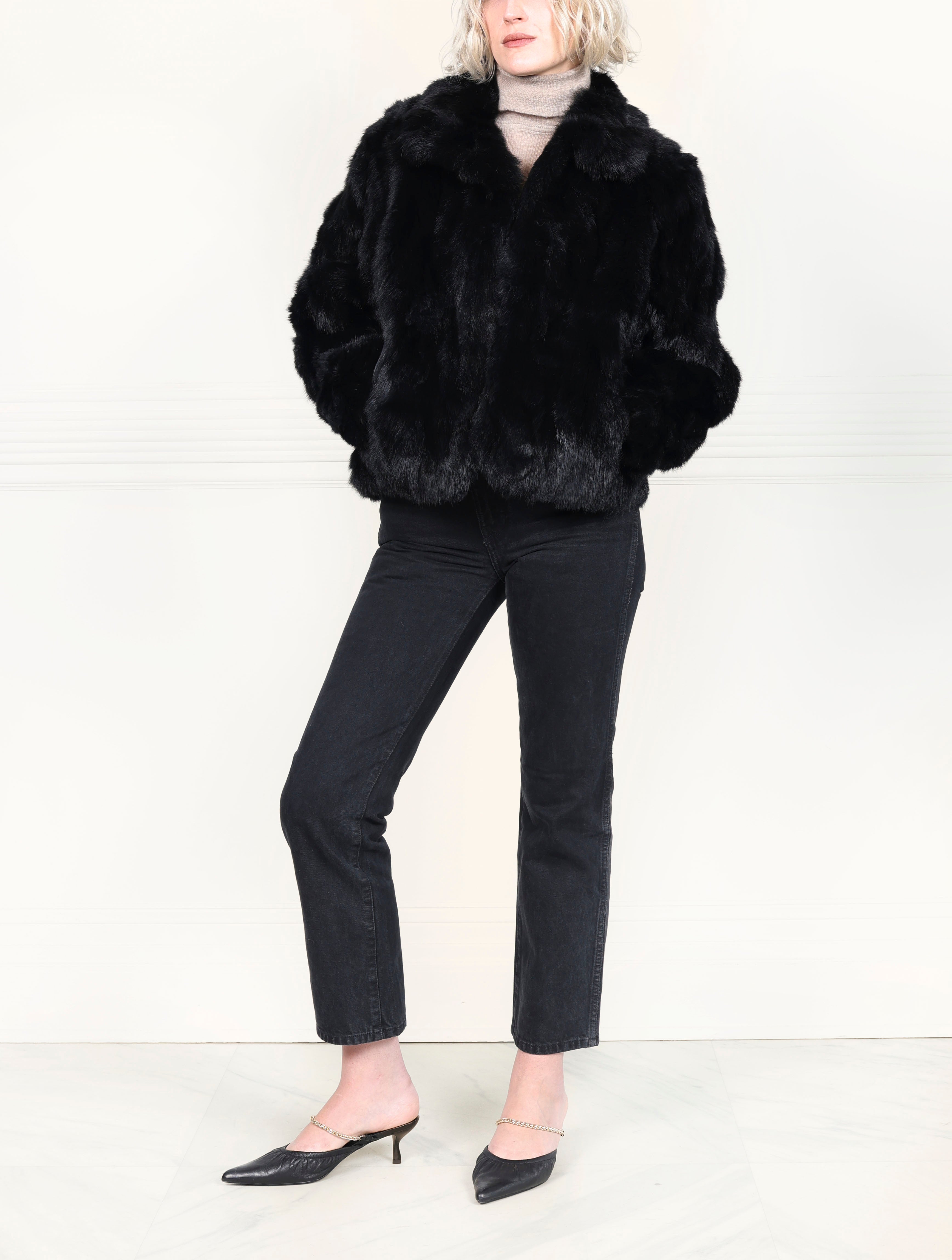 The Estelle Fur Jacket in Upcycled Rabbit