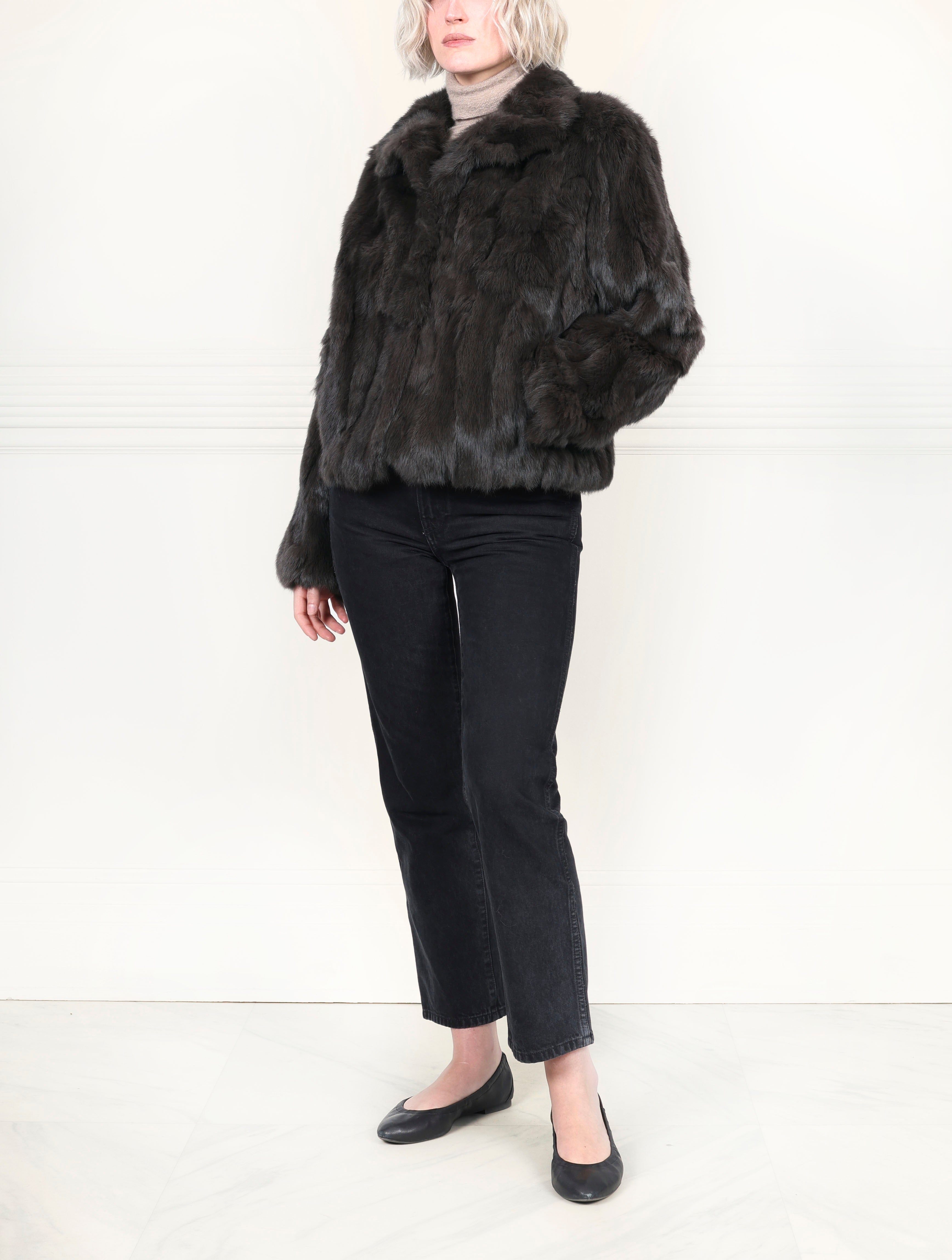 The Estelle Fur Jacket in Upcycled Rabbit