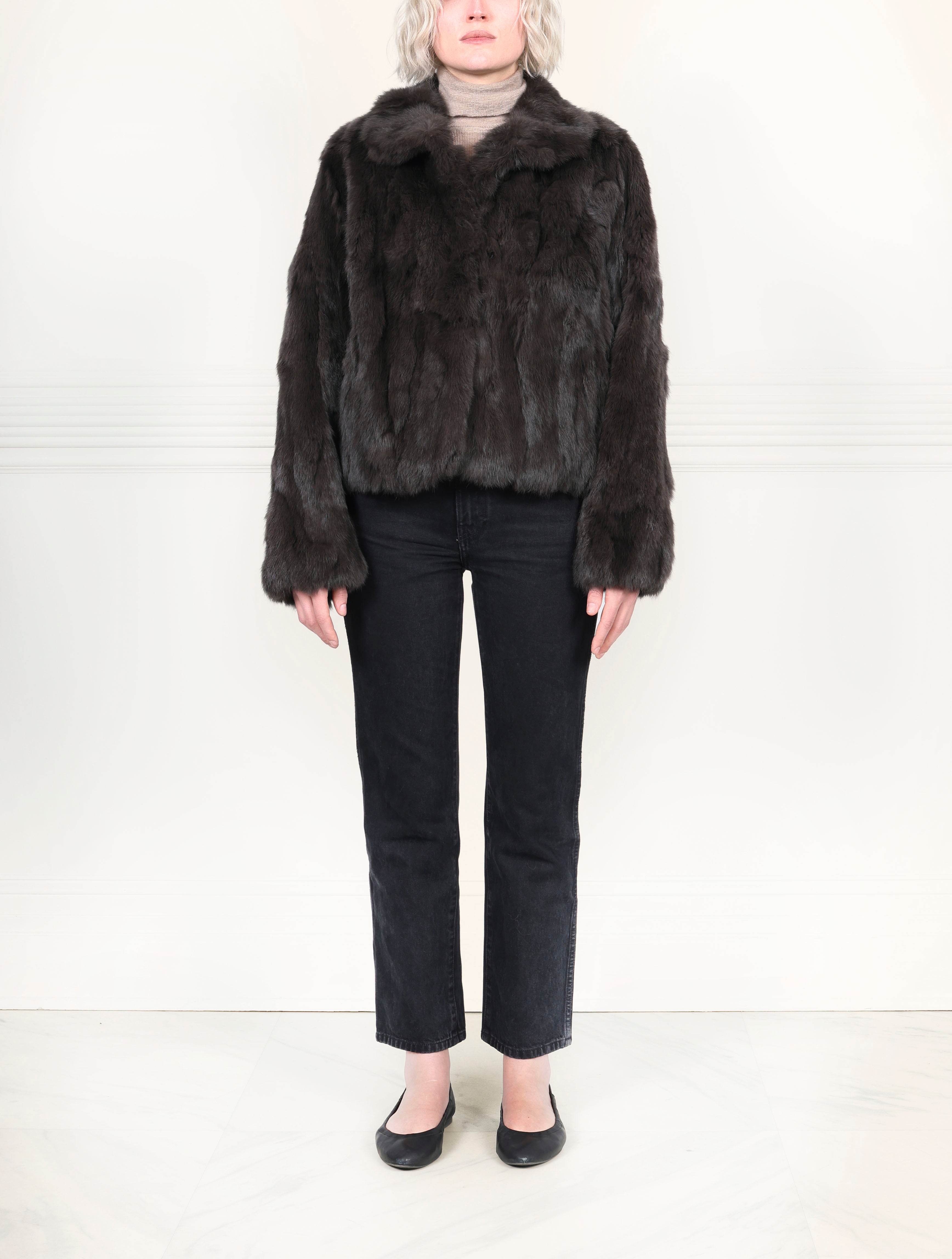 The Estelle Fur Jacket in Upcycled Rabbit