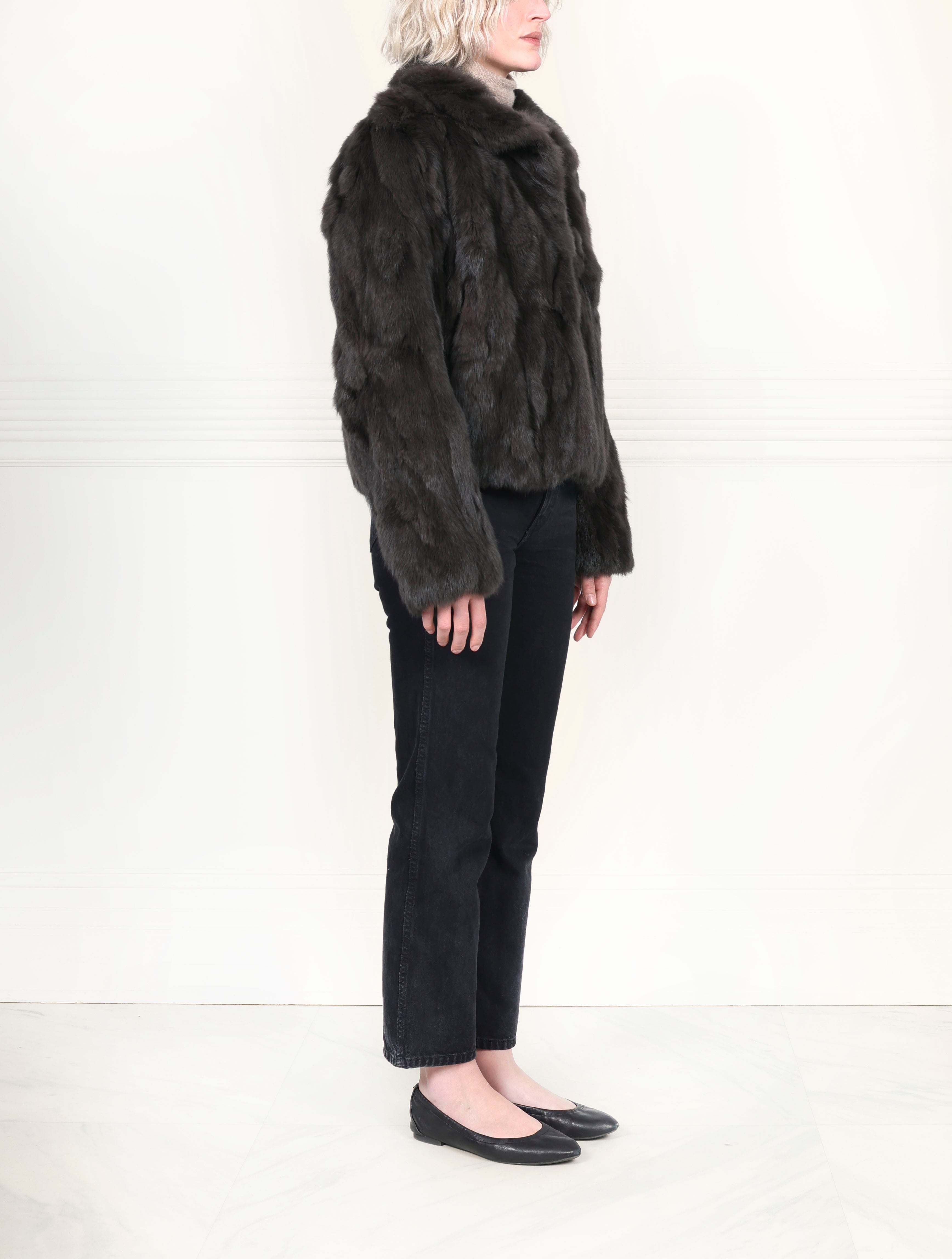 The Estelle Fur Jacket in Upcycled Rabbit