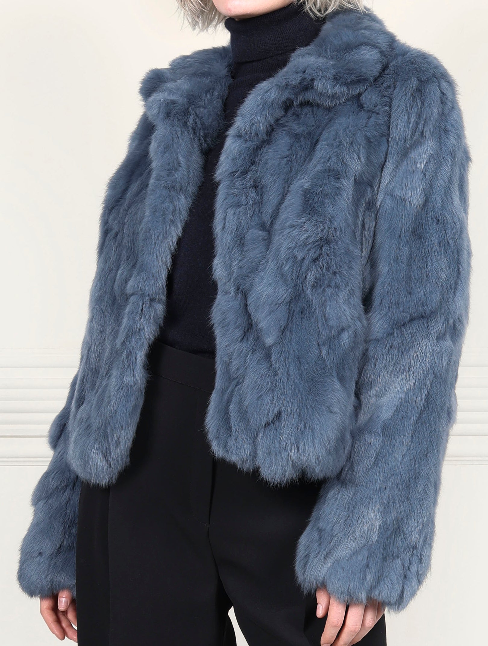 The Estelle Fur Jacket in Upcycled Rabbit