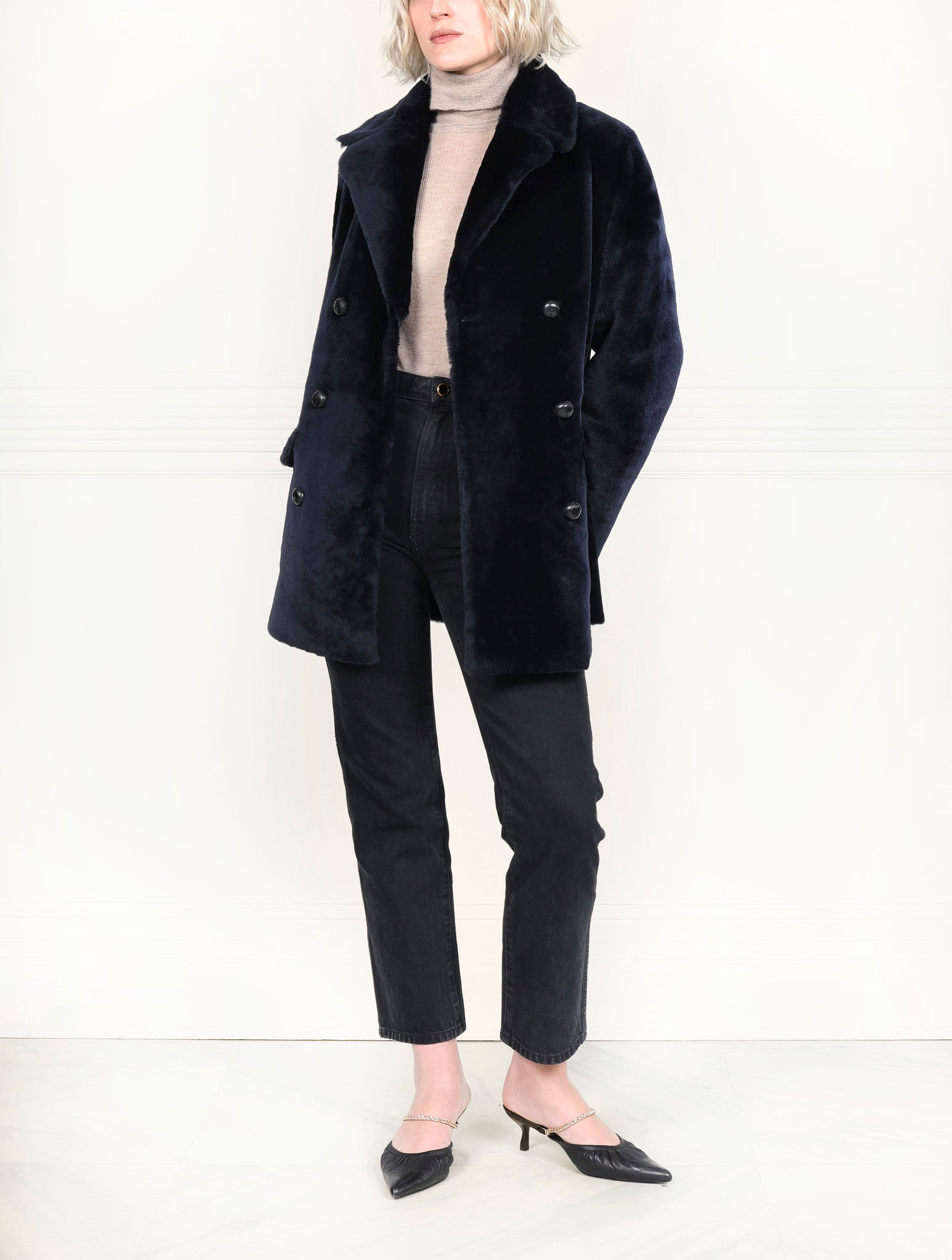 The Mimi Shearling Peacoat