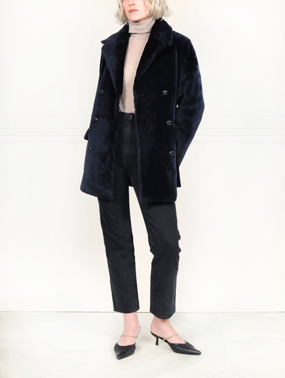 The Mimi Shearling Peacoat