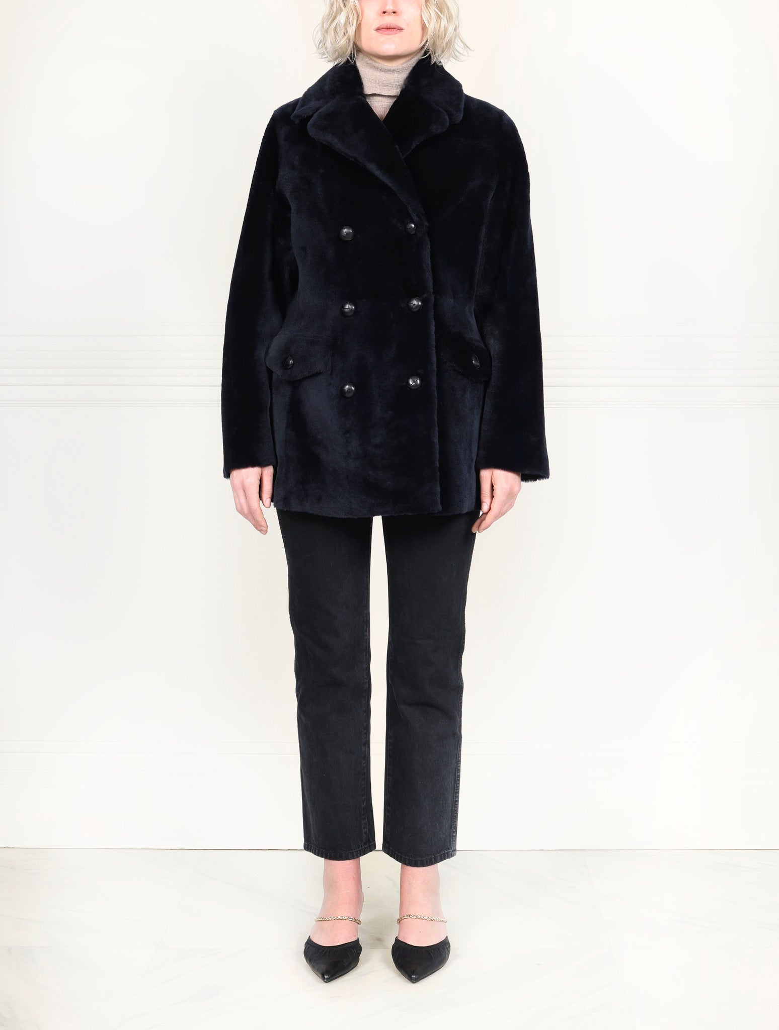 The Mimi Shearling Peacoat