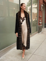 The Lenora Mink Fur Coat with Sable Trim