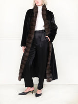 The Lenora Mink Fur Coat with Sable Trim