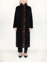 The Lenora Mink Fur Coat with Sable Trim