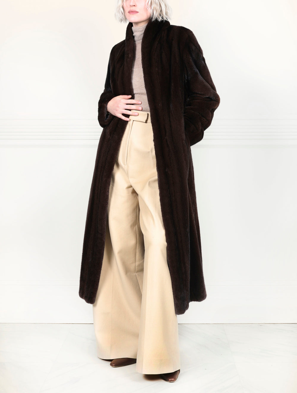 The Cleopatra Vertical Mink Coat