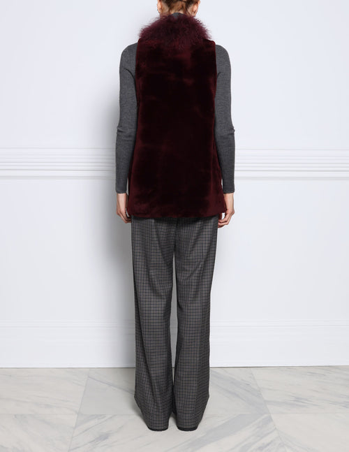 Merino Shearling Vest with Curly Lamb Tuxedo