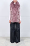 Curly Lamb Trimmed Shearling Shawl Collar Vest