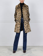 The Miggy Leopard Printed Shearling Coat
