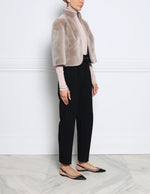 The Romy Cropped Lined Shearling Jacket