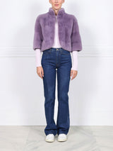 The Alora Mink Jacket in Lavender