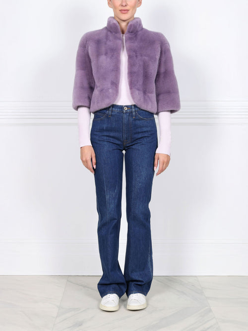 The Alora Mink Jacket in Lavender