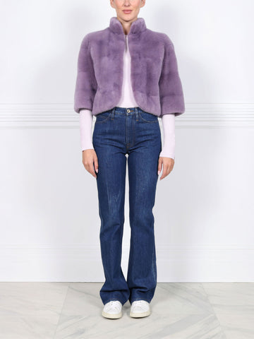The Alora Mink Jacket in Lavender