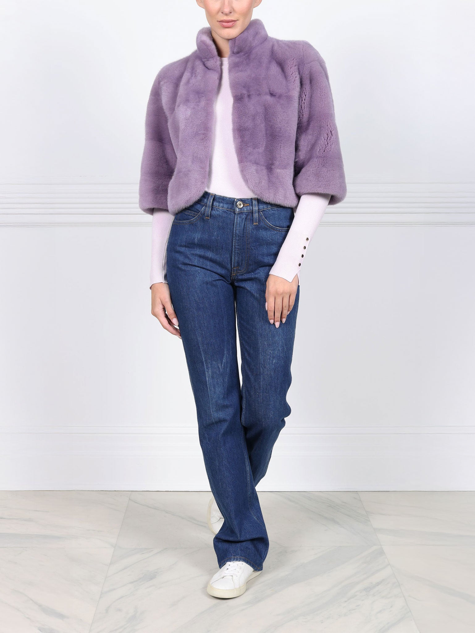 The Alora Mink Jacket in Lavender
