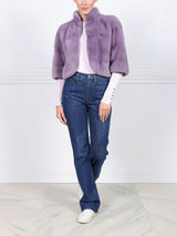 The Alora Mink Jacket in Lavender