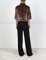 Upcycled Mink Fur Jacket in Mahogany