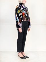 Rainbow Upcycled Mink Fur Jacket