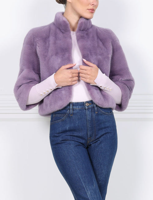 The Alora Cropped Mink Jacket