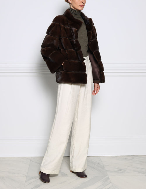 The Polly Mink Fur & Suede Jacket in Multiple Colors